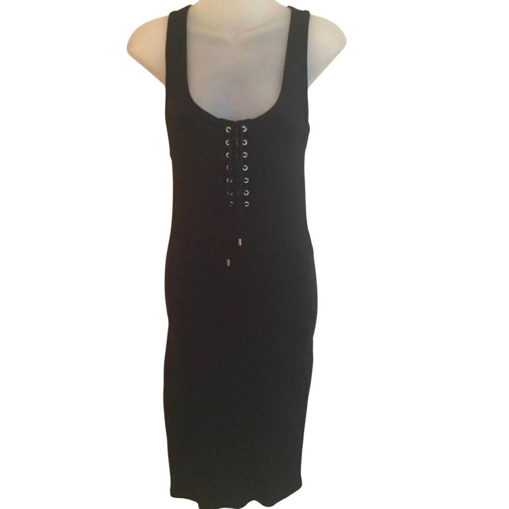 Ralph Lauren Ribbed Lace Up Tank Dress